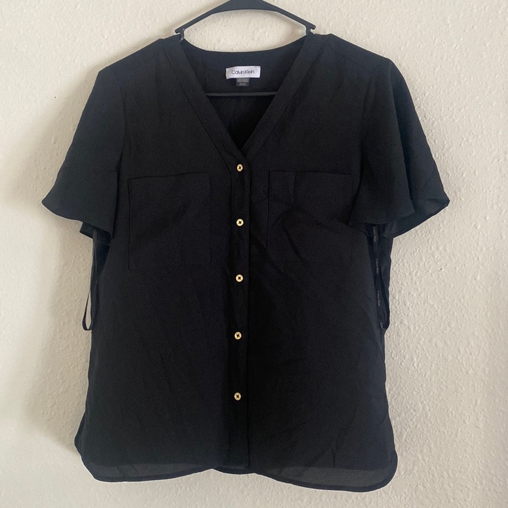 Calvin Klein silky black top.